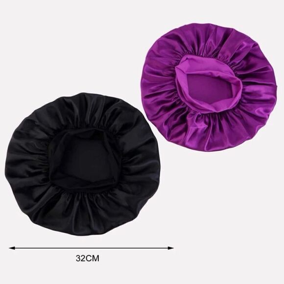 2pc Solid Color Hair Bonnet - Picture 2 of 6